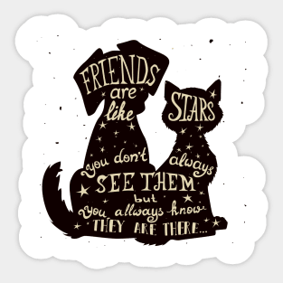 friends are like stars Sticker